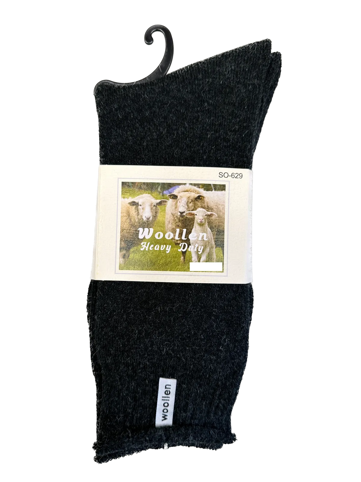 1 Pair Premium Mens Wool Heavy Duty Thick Work Socks Cushion Woolen - Black