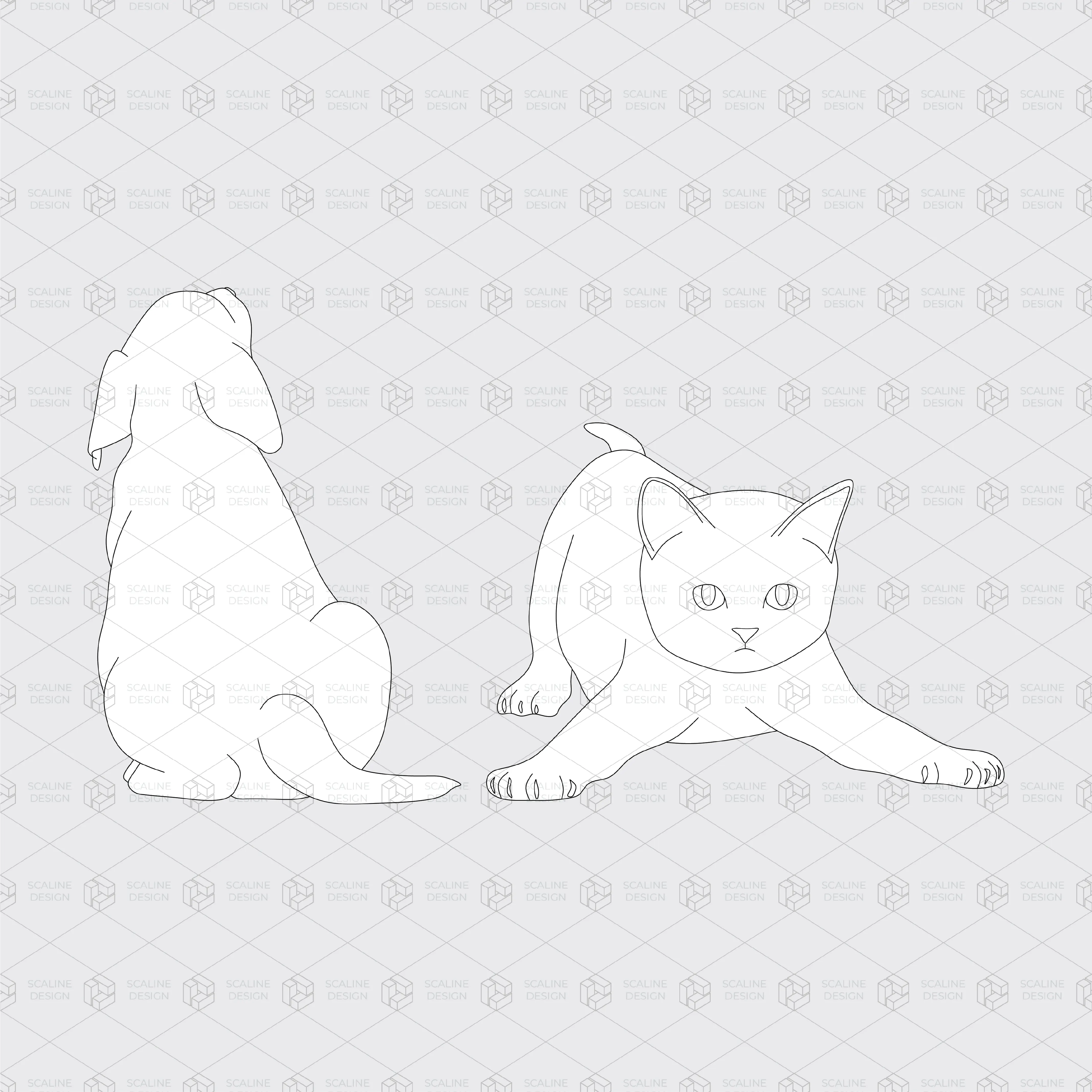 Cad & Vector Pets – Domestic Animals (Elevation)