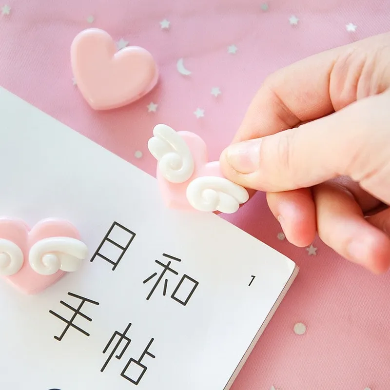 Kawaii Heart Pink Small Clips 10PCS
