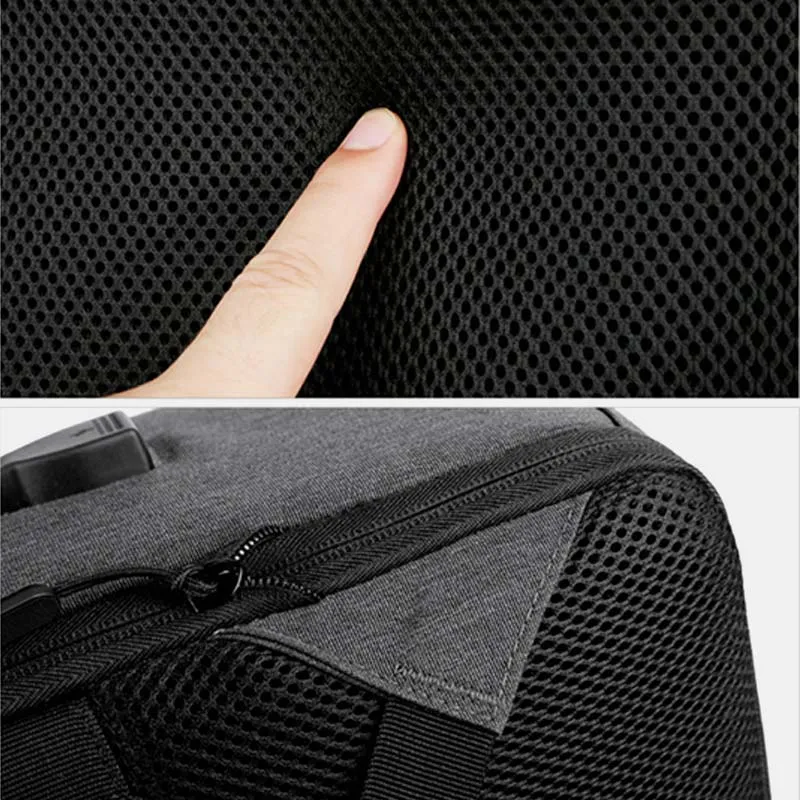 Large Capacity Lightweight Waterproof Expandable Business Backpack With USB Charging Port