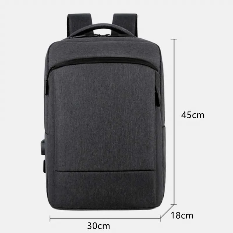 Large Capacity Lightweight Waterproof Expandable Business Backpack With USB Charging Port