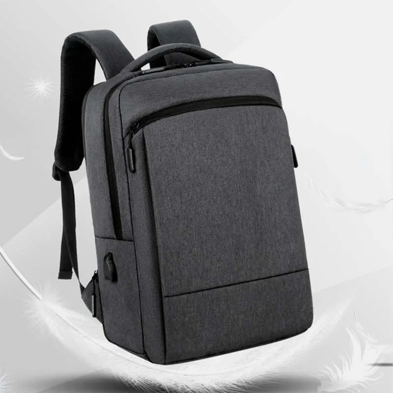 Large Capacity Lightweight Waterproof Expandable Business Backpack With USB Charging Port