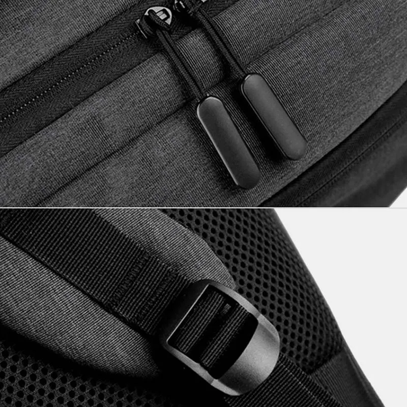 Large Capacity Lightweight Waterproof Expandable Business Backpack With USB Charging Port