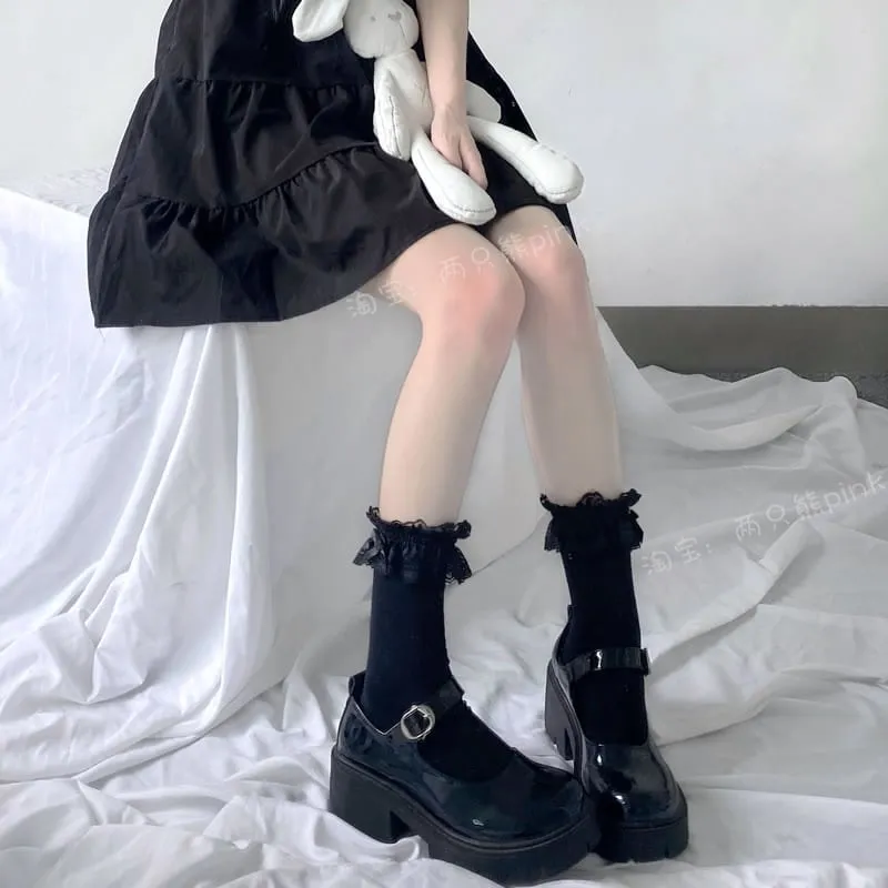 Lolita Sweet Lace Bowknot Socks
