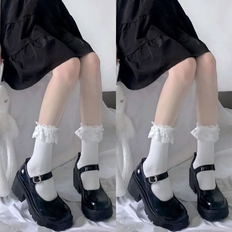 Lolita Sweet Lace Bowknot Socks