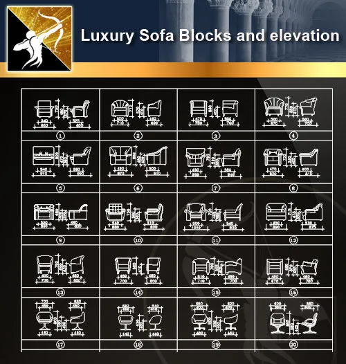 ★Luxury Sofa Blocks and elevation
