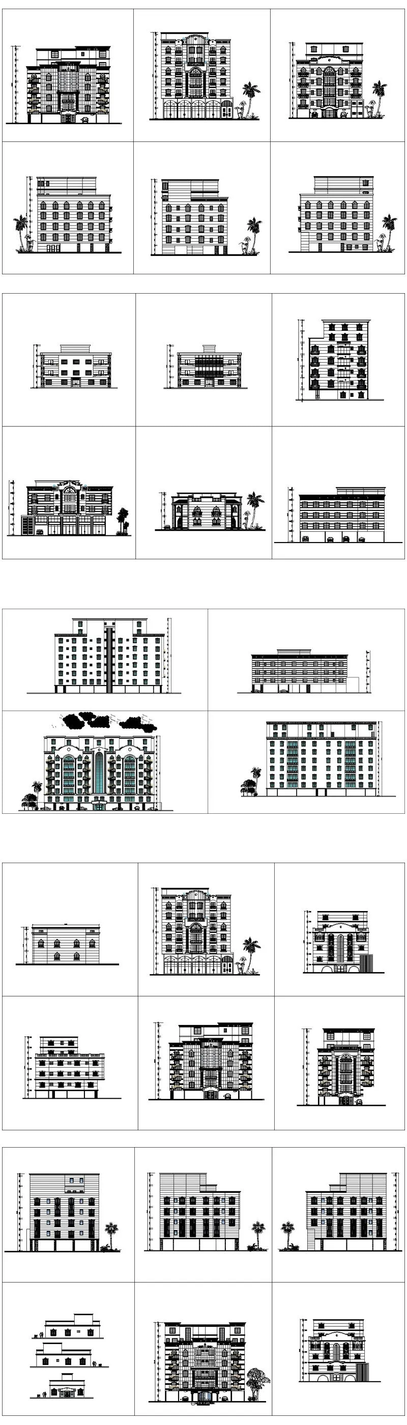 ★【Over 170  Architecture Elevation,Building elevation CAD Design,Details,Elevation Collection】Facade design, building facade, home facade, building facade@Autocad Blocks,Drawings,CAD Details,Elevation