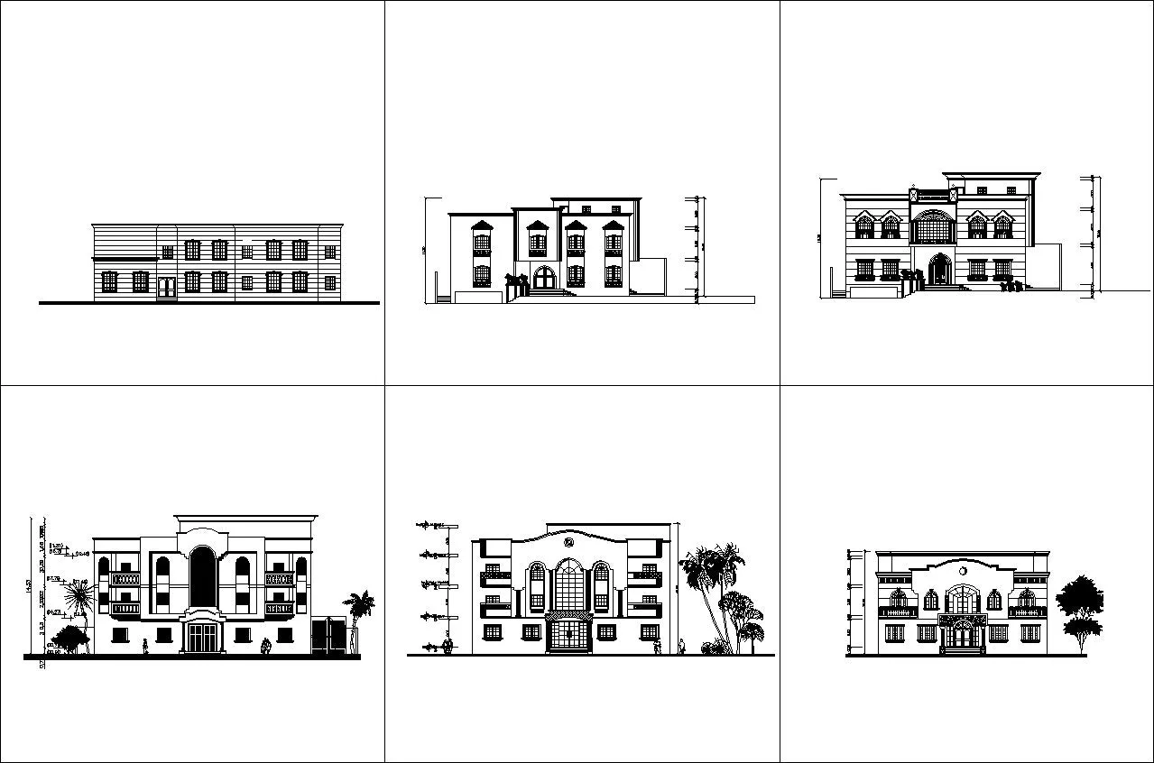 ★【Over 170  Architecture Elevation,Building elevation CAD Design,Details,Elevation Collection】Facade design, building facade, home facade, building facade@Autocad Blocks,Drawings,CAD Details,Elevation