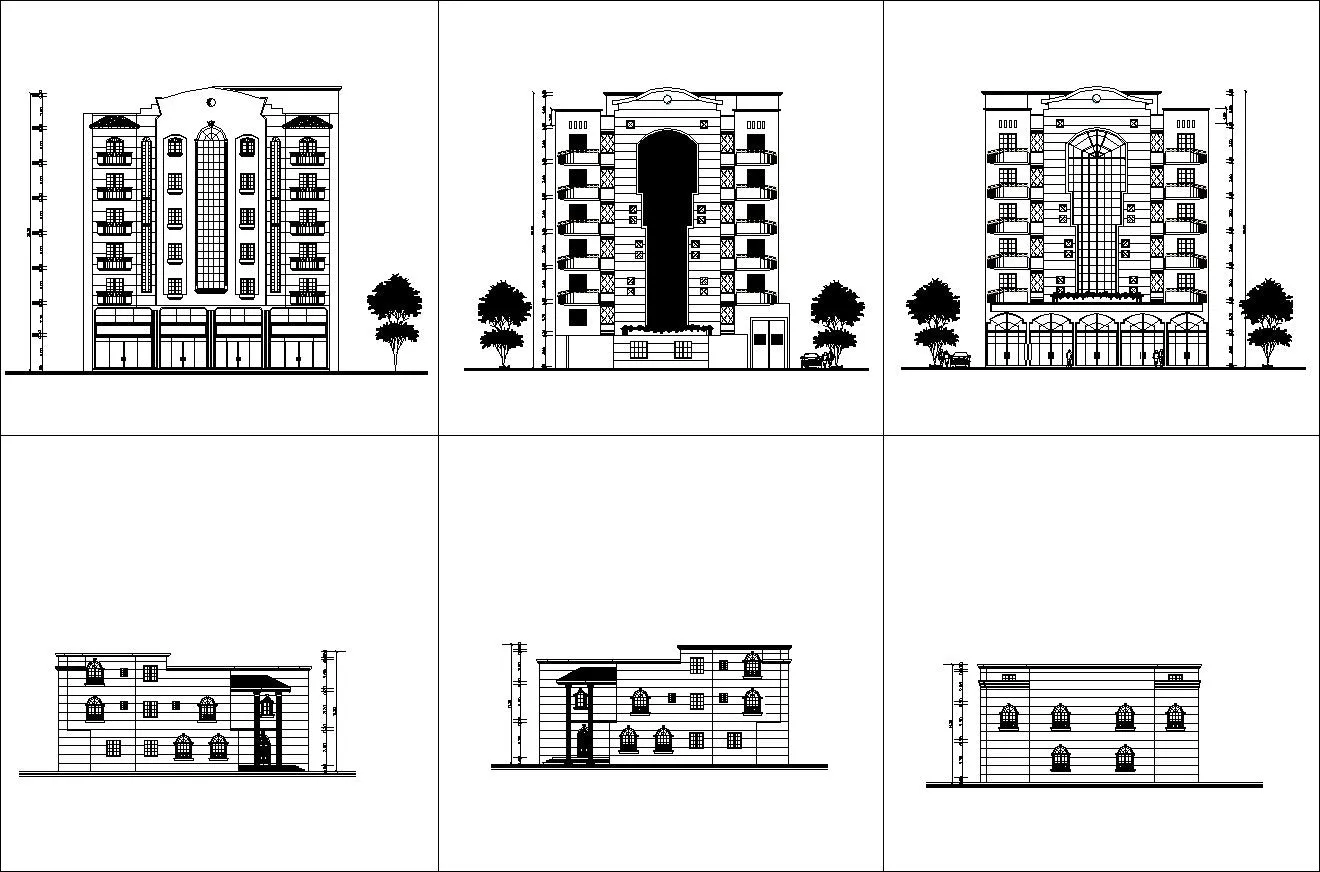 ★【Over 170  Architecture Elevation,Building elevation CAD Design,Details,Elevation Collection】Facade design, building facade, home facade, building facade@Autocad Blocks,Drawings,CAD Details,Elevation