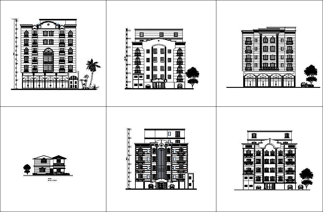 ★【Over 170  Architecture Elevation,Building elevation CAD Design,Details,Elevation Collection】Facade design, building facade, home facade, building facade@Autocad Blocks,Drawings,CAD Details,Elevation