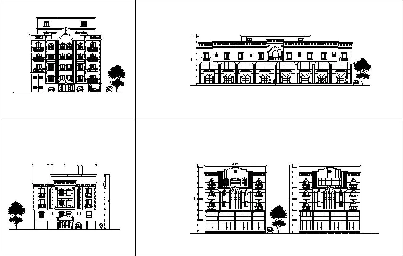 ★【Over 170  Architecture Elevation,Building elevation CAD Design,Details,Elevation Collection】Facade design, building facade, home facade, building facade@Autocad Blocks,Drawings,CAD Details,Elevation