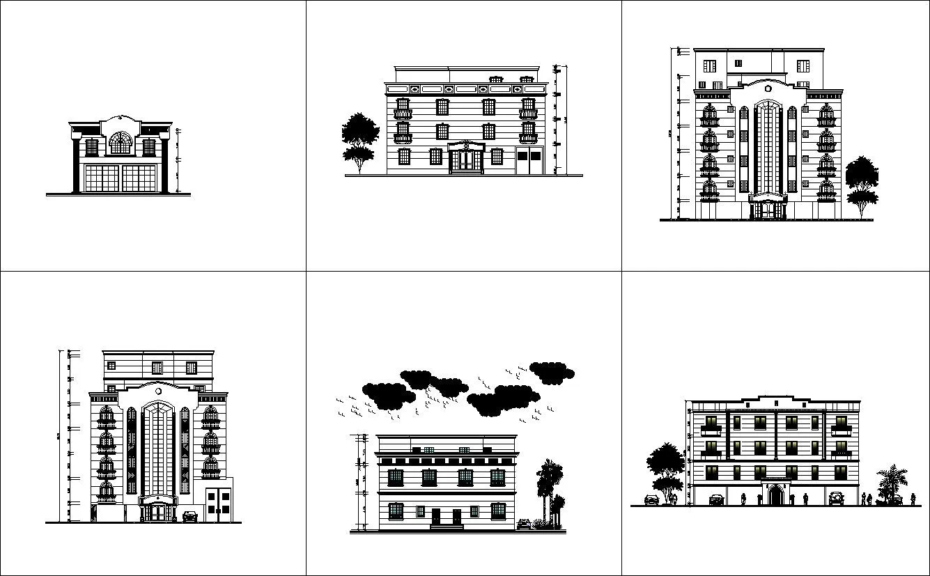 ★【Over 170  Architecture Elevation,Building elevation CAD Design,Details,Elevation Collection】Facade design, building facade, home facade, building facade@Autocad Blocks,Drawings,CAD Details,Elevation
