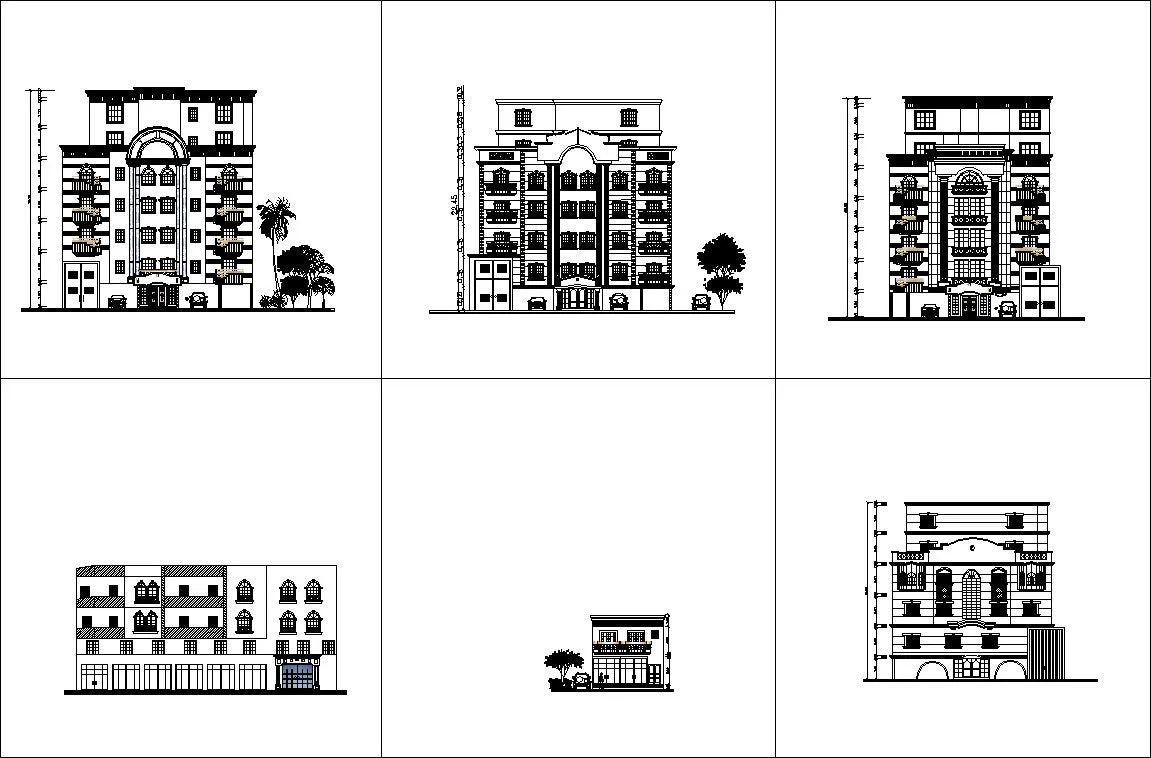 ★【Over 170  Architecture Elevation,Building elevation CAD Design,Details,Elevation Collection】Facade design, building facade, home facade, building facade@Autocad Blocks,Drawings,CAD Details,Elevation