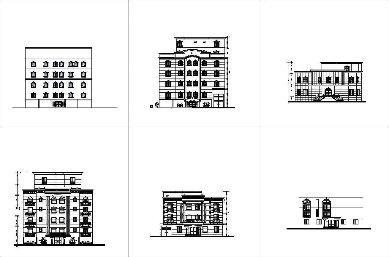 ★【Over 170  Architecture Elevation,Building elevation CAD Design,Details,Elevation Collection】Facade design, building facade, home facade, building facade@Autocad Blocks,Drawings,CAD Details,Elevation