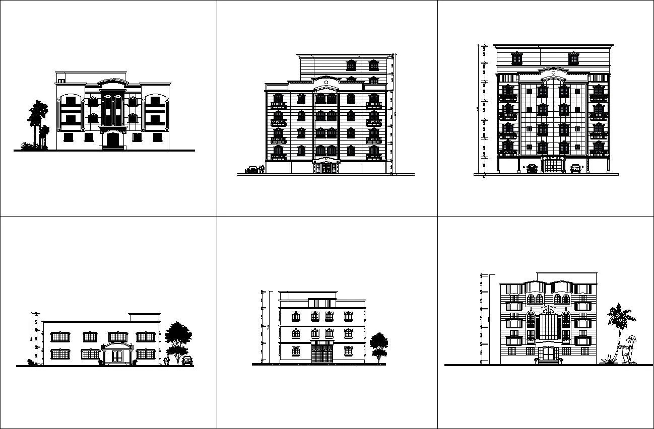 ★【Over 170  Architecture Elevation,Building elevation CAD Design,Details,Elevation Collection】Facade design, building facade, home facade, building facade@Autocad Blocks,Drawings,CAD Details,Elevation