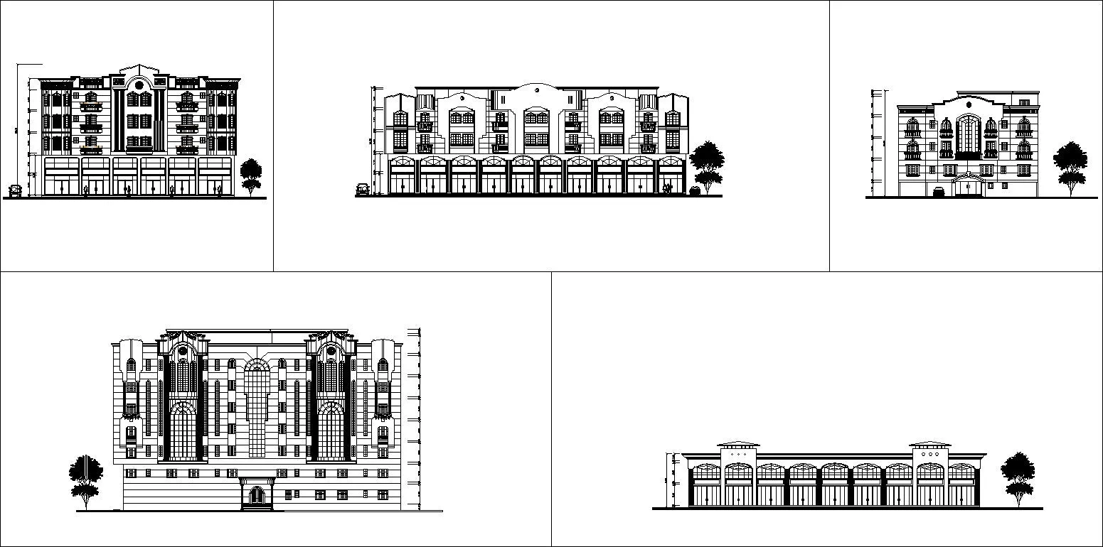 ★【Over 170  Architecture Elevation,Building elevation CAD Design,Details,Elevation Collection】Facade design, building facade, home facade, building facade@Autocad Blocks,Drawings,CAD Details,Elevation
