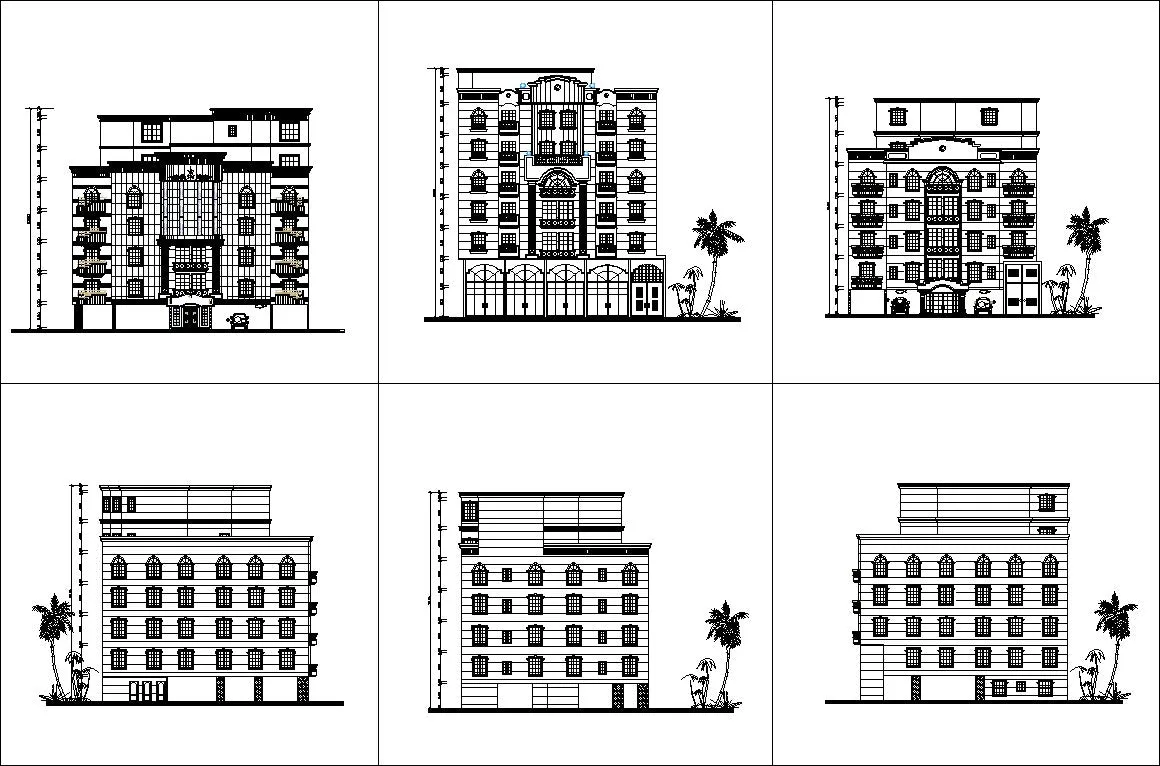 ★【Over 170  Architecture Elevation,Building elevation CAD Design,Details,Elevation Collection】Facade design, building facade, home facade, building facade@Autocad Blocks,Drawings,CAD Details,Elevation