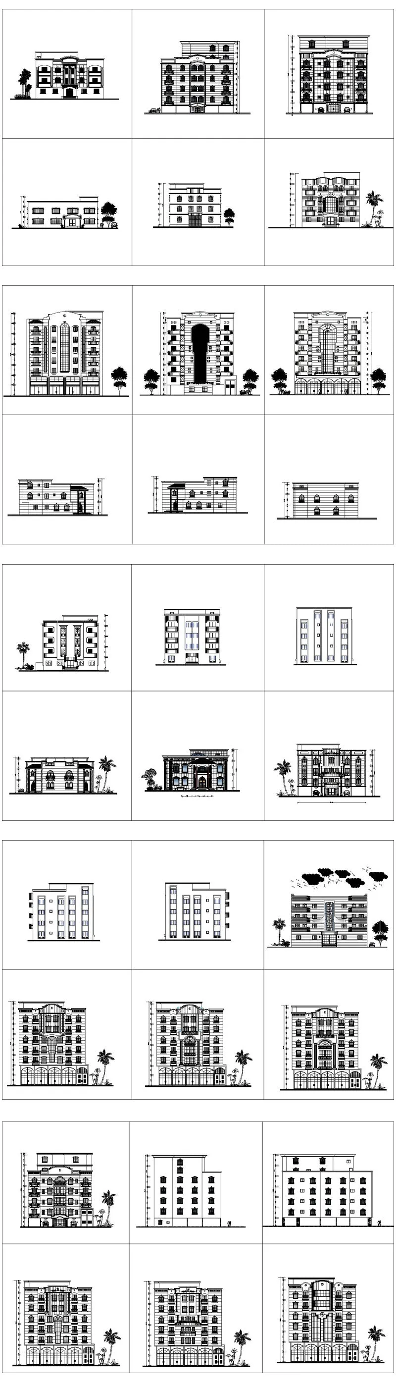★【Over 170  Architecture Elevation,Building elevation CAD Design,Details,Elevation Collection】Facade design, building facade, home facade, building facade@Autocad Blocks,Drawings,CAD Details,Elevation